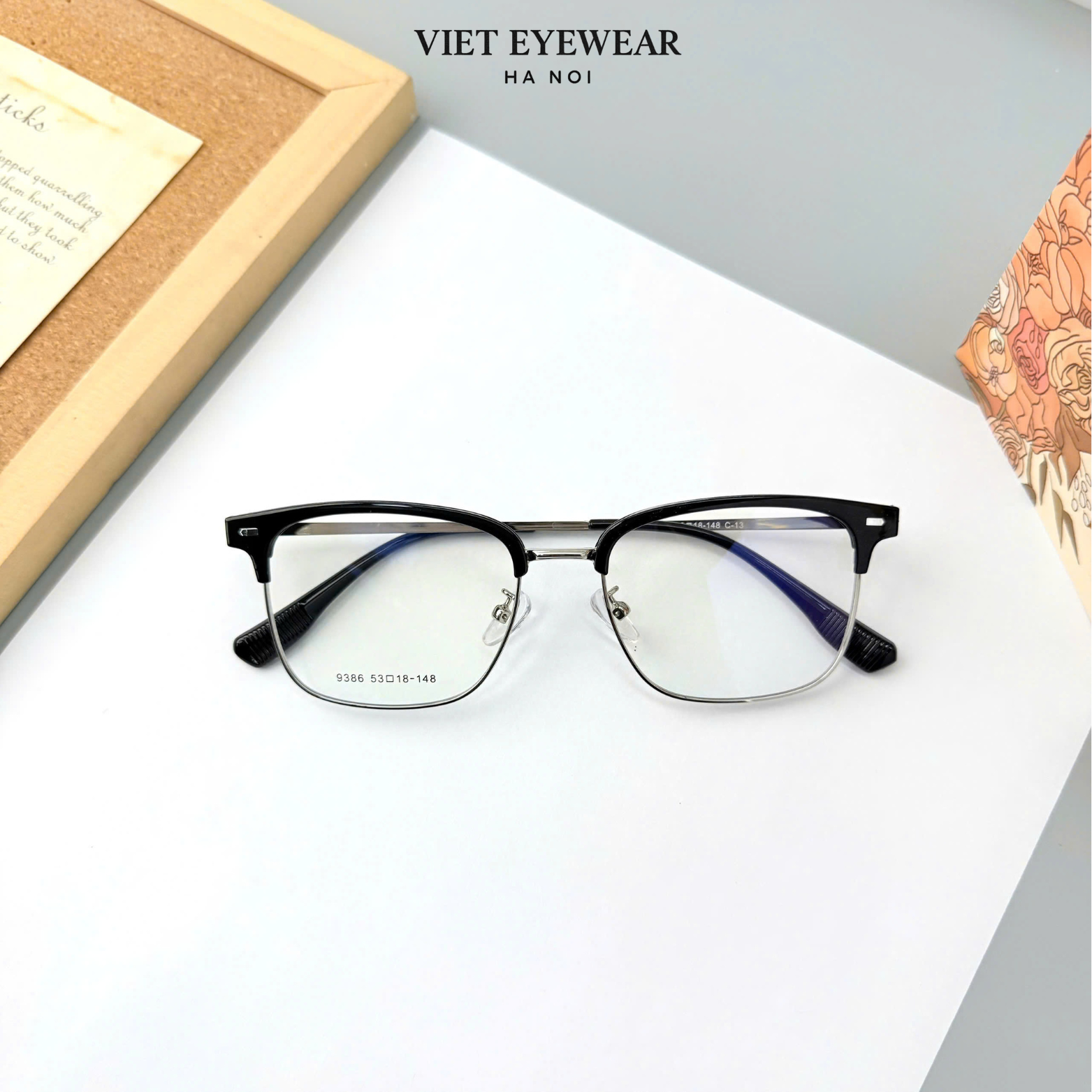 VIET EYEWEAR 9386 Schwarz Silber