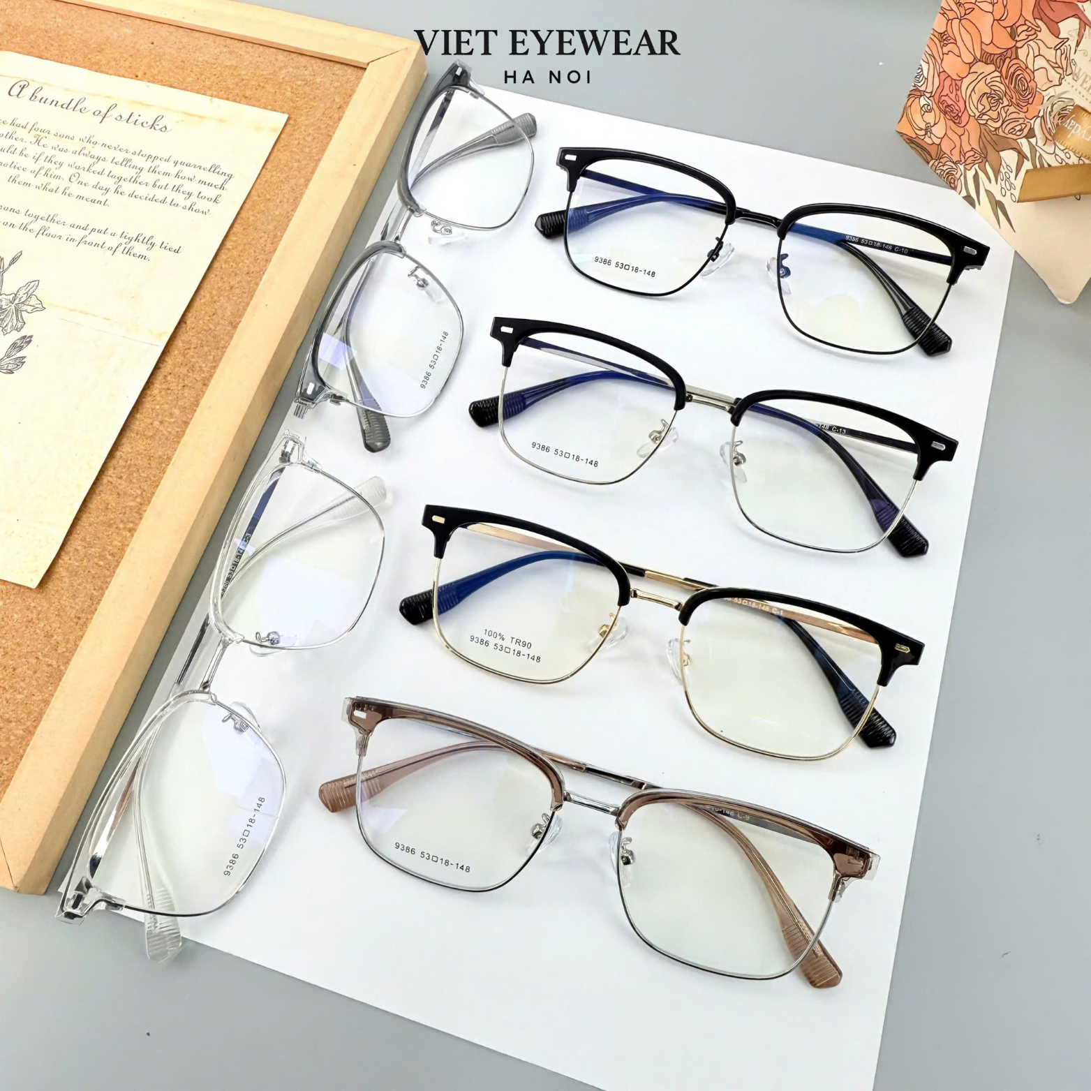 VIET EYEWEAR 9386 Schwarz Silber